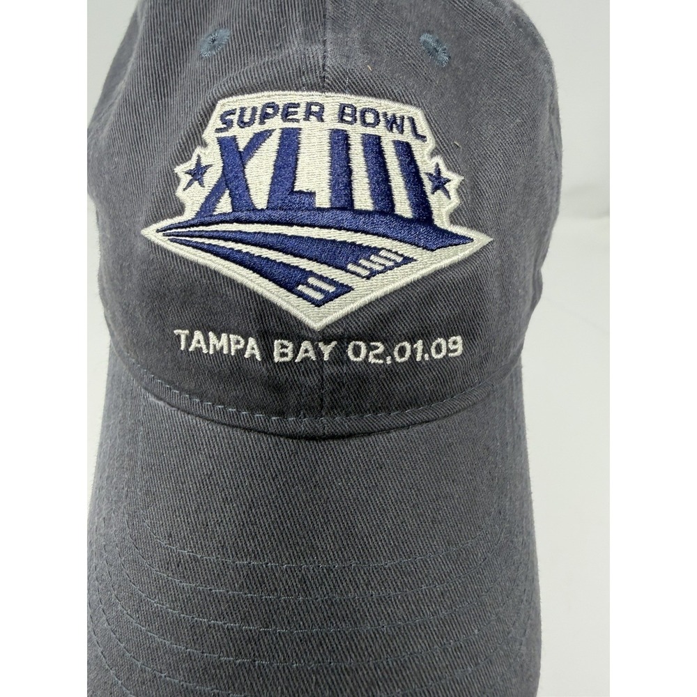 Super Bowl XLIII Hat Tampa Bay 2009 NFL Reebok Strapback Cap Black - Picture 2 of 6